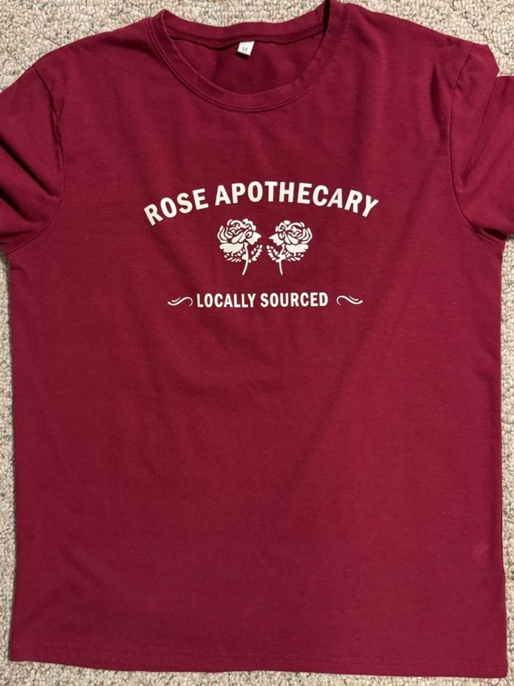 Rose Apothecary Graphic Tee in Deep Maroon